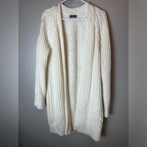 Rag & Bone Cream Chunky Knit Wool Blend Open Style Cardigan Size M